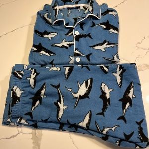 Boys size 10-12 shark fleece pajama set